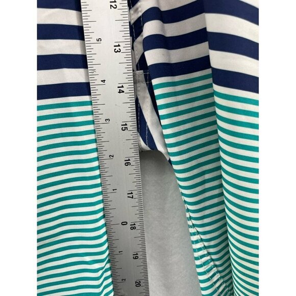 Old Navy Swim Board Shorts Men's Sz 36 Orange Blue Striped Colorblock Tie Front - Picture 4 of 11